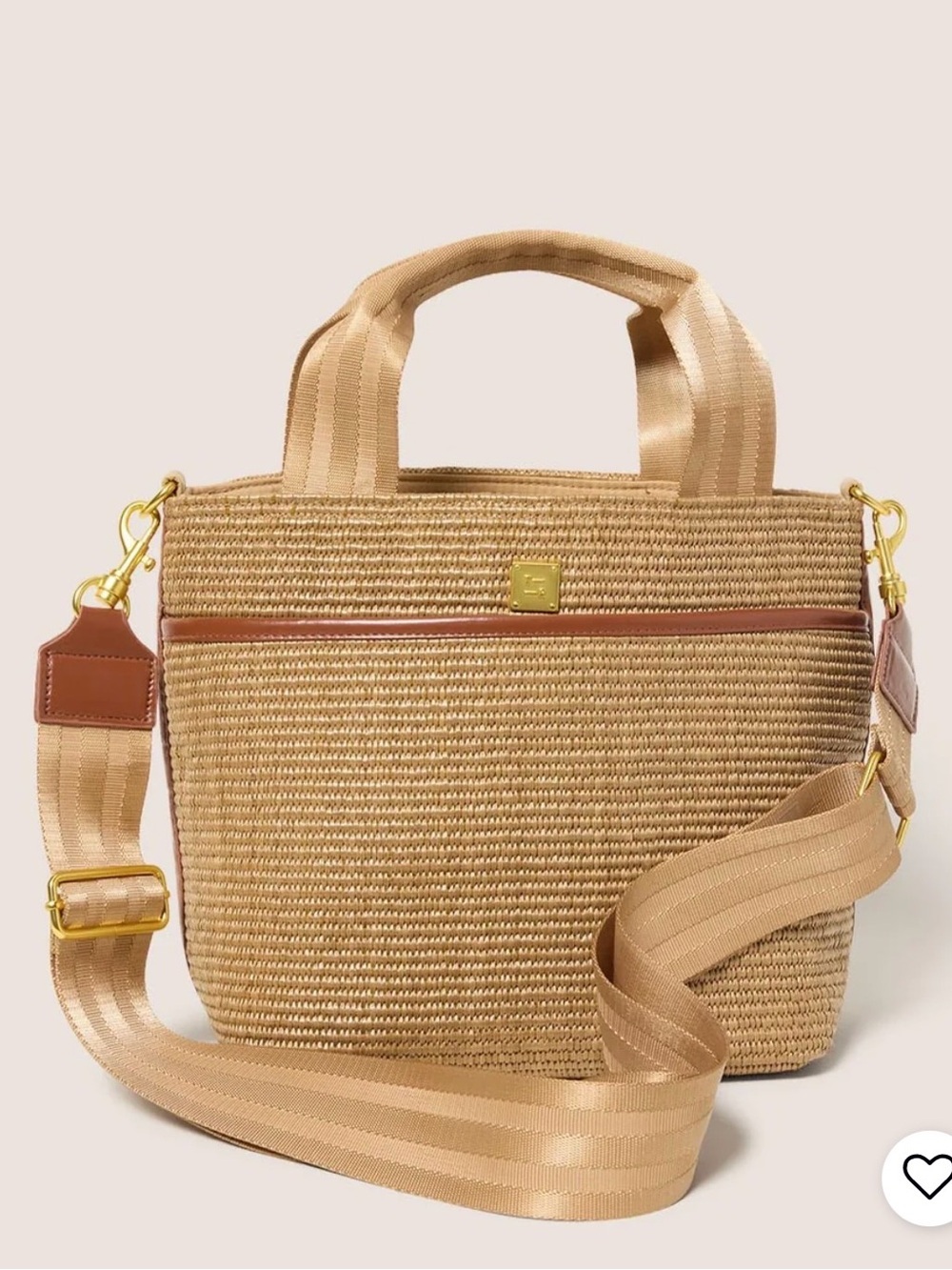 THINK ROYLN Woven Crossbody Bag in Brown and Tan